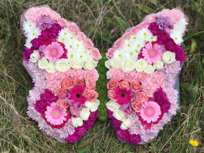 Bespoke Butterfly - Made on a solid Oasis butterfly frame this tribute can be made in any colourways and to include many different flower varieties chosen for their colour, form and texture or your personal preference.