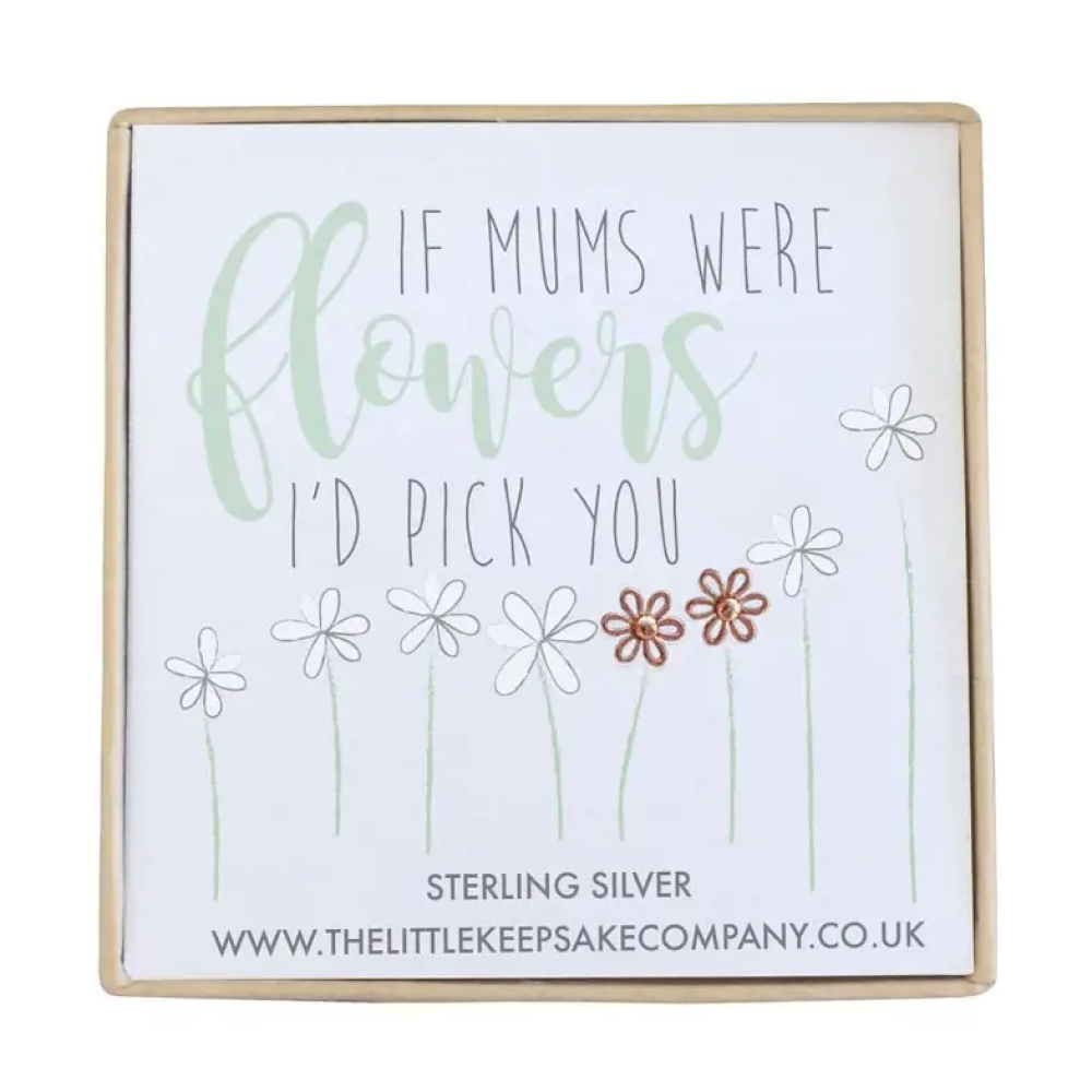 Rose Gold Vermeil Quote Earrings – If Mums Were Flowers, Id Pick You